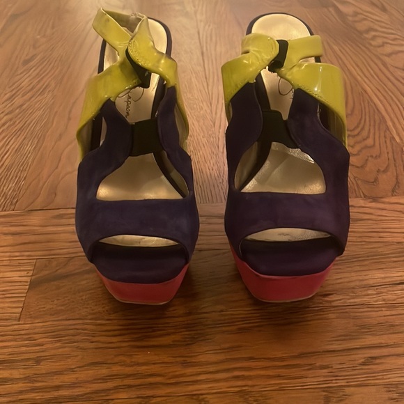 3/$15 Jessica Simpson neon color block stiletto size 6 - Picture 2 of 6